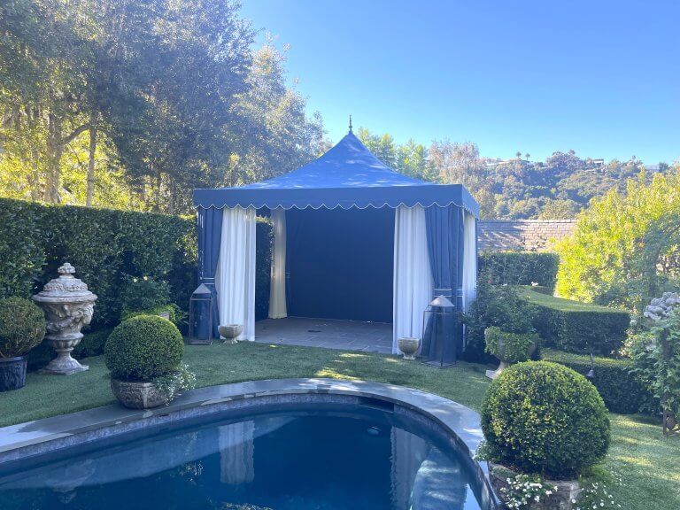 Showcases 9 Custom Cabana with Drapes in Stone Canyon, Los Angeles, CA