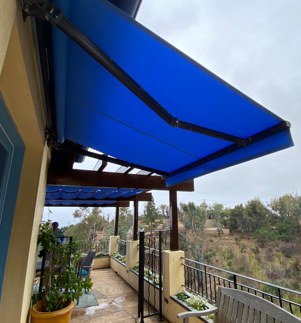 Showcases 3 Motorized Retractable Awnings and a Slide On Wires system in Malibu | Malibu, CA | Van Nuys Awning | Malibu